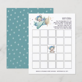 Vliegtuig Pilot Teddy Bear Baby Bingo Kaart