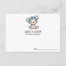 Vliegtuig Pilot Teddy Bear Words of Wisdom Informatiekaartje