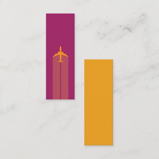 Vliegtuig, pilotenkaart mini visitekaartje (Voorkant / Achterkant)