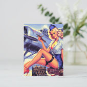 vliegtuig Pin-up Briefkaart (Staand voorkant)