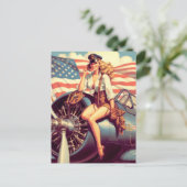 vliegtuig Pin-up Briefkaart (Staand voorkant)