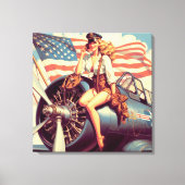  vliegtuig Pin-up Canvas Afdruk (Voorkant)