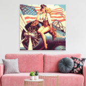  vliegtuig Pin-up Canvas Afdruk (Insitu (Woonkamer))