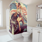 vliegtuig Pin-up Douchegordijn (In situ)