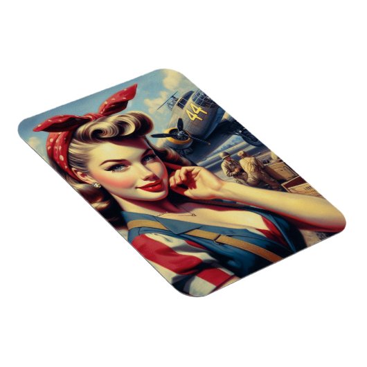 Vliegtuig Pin Up Magneet (Rechterzijde)