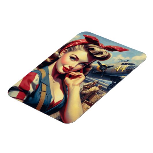 Vliegtuig Pin Up Magneet (Linkerzijde)