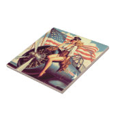  vliegtuig Pin-up Tegeltje (Zijkant)