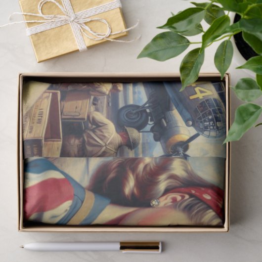  Vliegtuig Pin Up Tissuepapier (Geschenk)