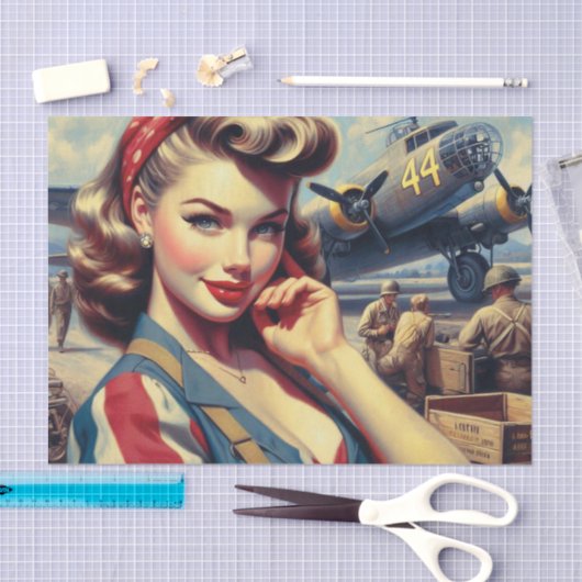  Vliegtuig Pin Up Tissuepapier (Craft)