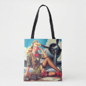  vliegtuig Pin-Up Tote Bag (Voorkant)