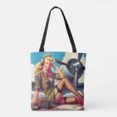  vliegtuig Pin-Up Tote Bag (Achterkant)