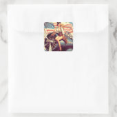  vliegtuig Pin-up Vierkante Sticker (Tas)