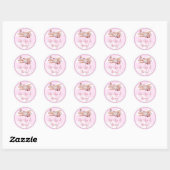 Vliegtuig Pink Clouds Baby shower Sticker omhoog (Vel)