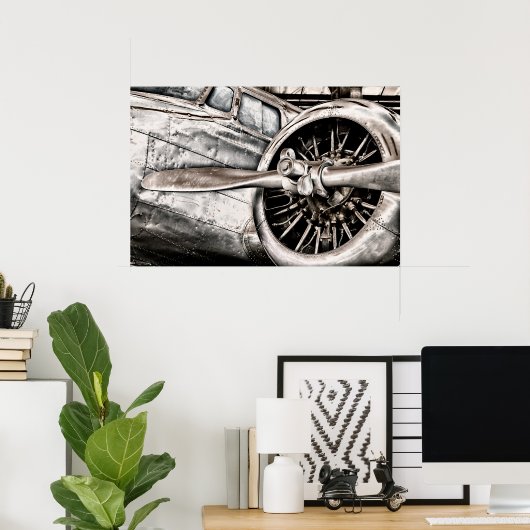 vliegtuig poster (Thuiskantoor)