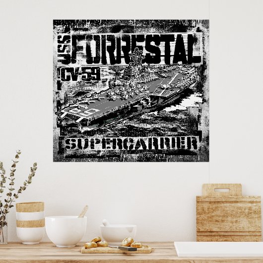 Vliegtuig Poster Forrestal Poster (Keuken)