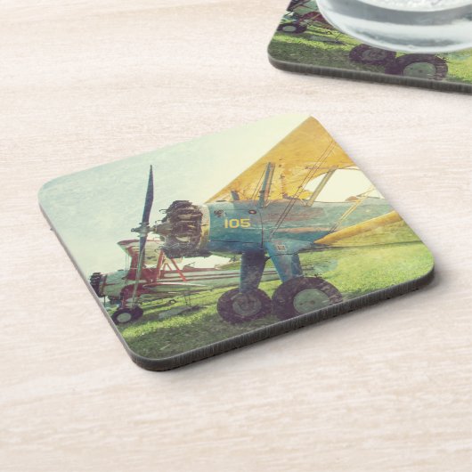 Vliegtuig "Preflight Biplane" Drankjes Onderzetter (Linkerzijde)