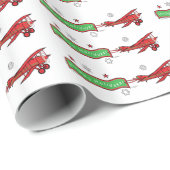 vliegtuig Prettige feestdagen Kerstmis Cadeaupapier (Rol Hoek)