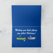 Vliegtuig prettige feestdagen (plural:) kaart (Binnen)