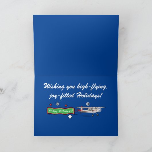 Vliegtuig prettige feestdagen (plural:) kaart (Binnen)