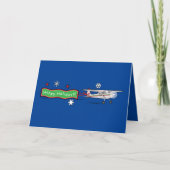 Vliegtuig prettige feestdagen (plural:) kaart (Voorkant)