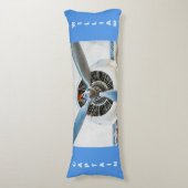 Vliegtuig propeller grappig aanpasbaar lichaamskussen (Voorkant Verticaal)