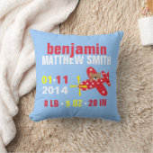 Vliegtuig Puppy Aangepaste Baby Geboorteaankondigi Kussen (Deken)