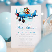  Vliegtuig Puppy Pilot Boy Baby shower Kaart
