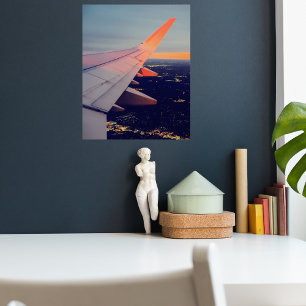 Vliegtuig raam Zonsopgang horizon Luchtvaart  Poster
