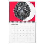 Vliegtuig radiale motor minikaart kalender (Feb 2027)