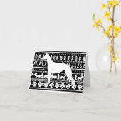 Vliegtuig Recht Kerstmis Linocut Kaart (Gele Bloem)