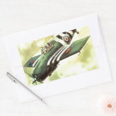  vliegtuig rechthoekige sticker (Envelop)