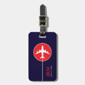 Vliegtuig Red Blue Travel Jet Bagagelabel (Voorkant verticaal)