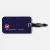 Vliegtuig Red Blue Travel Jet Bagagelabel (Achterkant horizontaal)