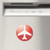 Vliegtuig Red Easy Button Magneet (Insitu (Vaatwasser))