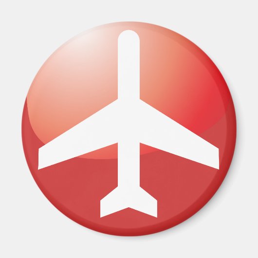 Vliegtuig Red Easy Button Magneet (Voorkant)