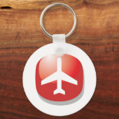 Vliegtuig Red Easy Button Sleutelhanger (Voorkant)