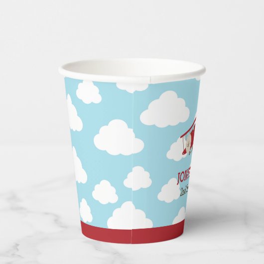  Vliegtuig (Red Plane) Verjaardag Papieren Bekers (Rechts)