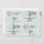  vliegtuig | Reis Birthday Kaart (Achterkant)