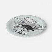vliegtuig | Reis Birthday Papieren Bordje (Gekanteld)