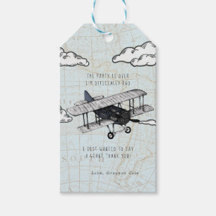  vliegtuig   Reis verjaardagsfeestje Favor Tag Cadeaulabel