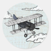  vliegtuig | Reisboegdop Ronde Sticker (Voorkant)