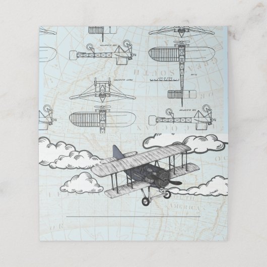  vliegtuig | Reisfeest Plaatskaartje (Buitenkant ongevouwen)