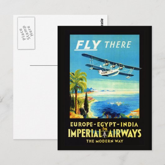 vliegtuig - Reisgeschenken en grinetten Briefkaart (Voorkant / Achterkant)