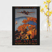  Vliegtuig - Reisgeschenken en groeten Kaart (Gele Bloem)