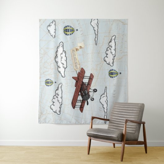 vliegtuig | Reisthema Achtergrond Wandkleed (In situ)