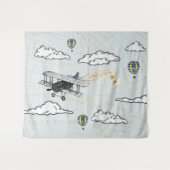 vliegtuig | Reisthema Achtergrond Wandkleed (Voorkant (horizontaal))