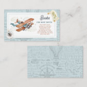 Vliegtuig Reizen Baby shower Boek Aanvraag Informatiekaartje (Voorkant / Achterkant)