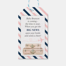 Vliegtuig Reizen Baby shower Mini Wijnfles Favor Cadeaulabel