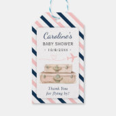 Vliegtuig Reizen Baby shower Mini Wijnfles Favor Cadeaulabel (Achterkant)