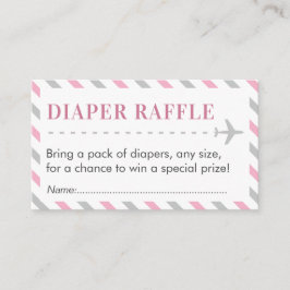 Vliegtuig Reizen Luier Raffle Ticket Baby shower Informatiekaartje